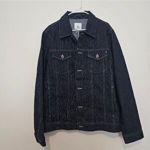 Mens AG Striped Denim Jacket